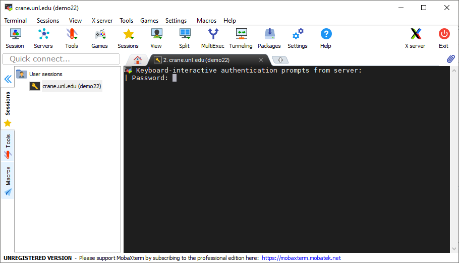 MobaXterm 输入 SSH 密码