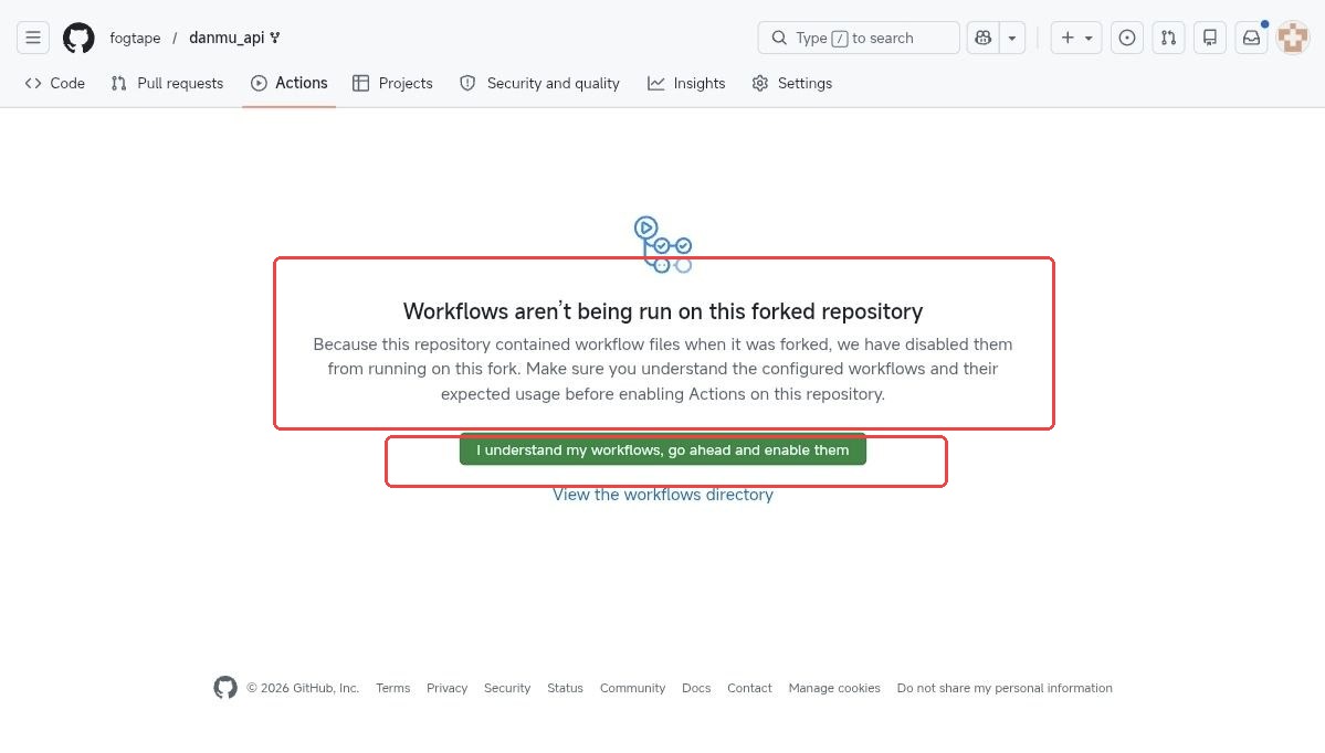 启用 GitHub Workflows 的示例